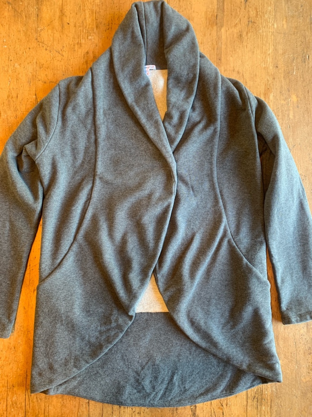 James Perse Gray Open Front Cocoon Cardigan